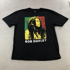 Bob Marley Shirt Mens XL Black Zion Rootswear Reggae Music Graphic Tee Jamaica