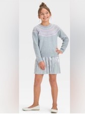 Cat Jack Girls Party Silver Pleated Skirt Size S 6-7