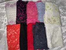 Lot 15 yards Black White Pink red navy lingerie stretch lace 4.5-6" wide