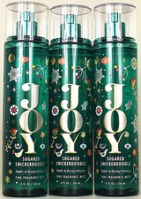 QTY 3 - Bath  Body Works JOY - SUGARED SNICKERDOODDLE Fine Body Mist Spray 8Oz