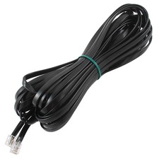 33Ft Length 6P6C RJ11 Telephone Extension Fax Modem Cable Line Black