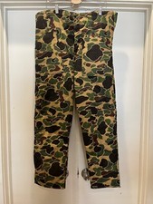 VTG 70s Duck Frog Skin Camo Pants Mens 40 x 28 Military Hunting Heavy Thick