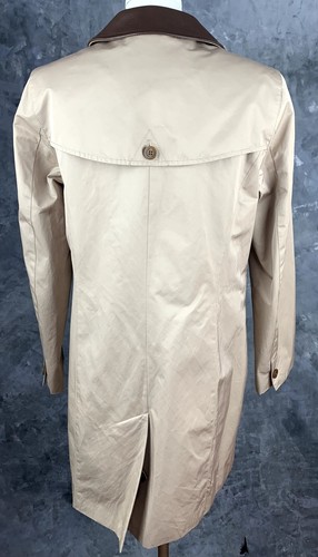 Cole Haan Women's Leather Trim Short Beige Trench Coat sz M (12359) - Picture 5 of 11