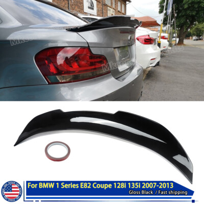 Gloss Black Rear Spoiler Lip PSM Style For BMW 1 Series E82 Coupe 135i 2007-2013