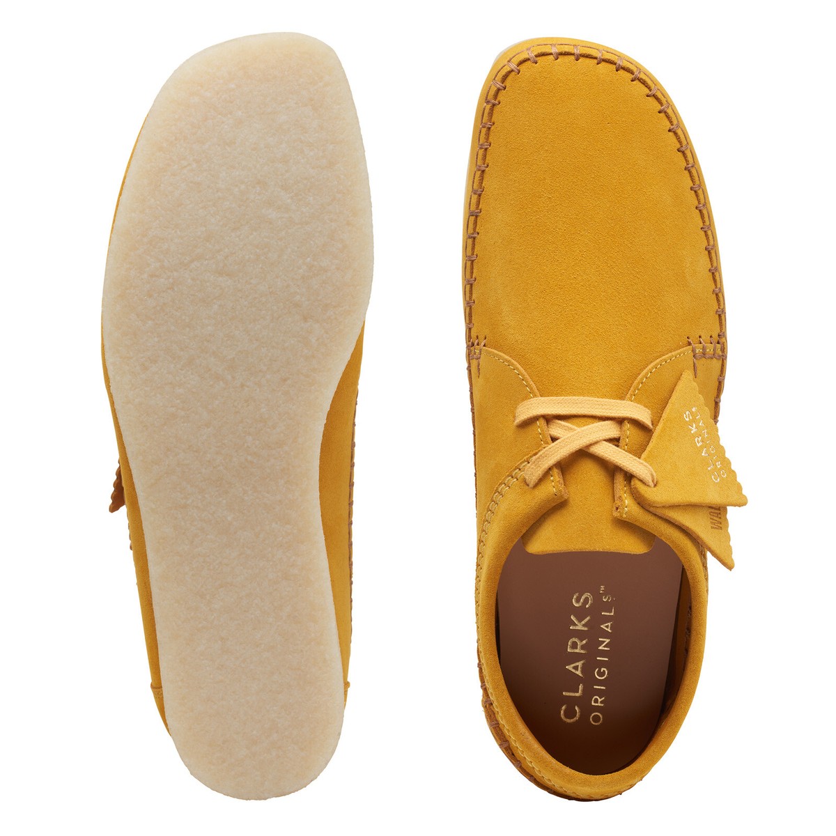Clarks Weaver 26169439 Mens Yellow Suede Oxfords & Lace Ups