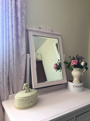 Shabby Chic Pink /olive Vintage wooden dressing table with 🌹decoupaged Drawers - Picture 4 of 12