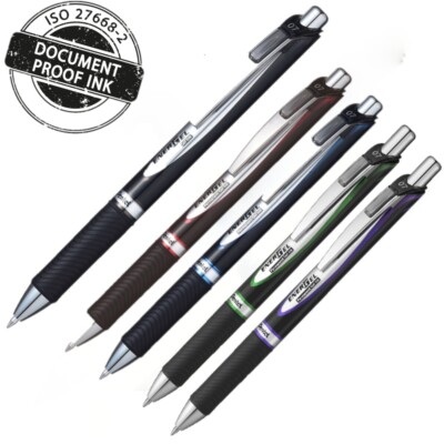 Pentel EnerGel Tinenroller BLP77 dokumentenechte Gel-Tinte 5 Farben Gelstifte