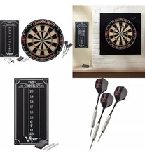Viper LEAGUE PRO Regulation SISAL DARTBOARD SET Steel Tip Darts WITH Scoreboard