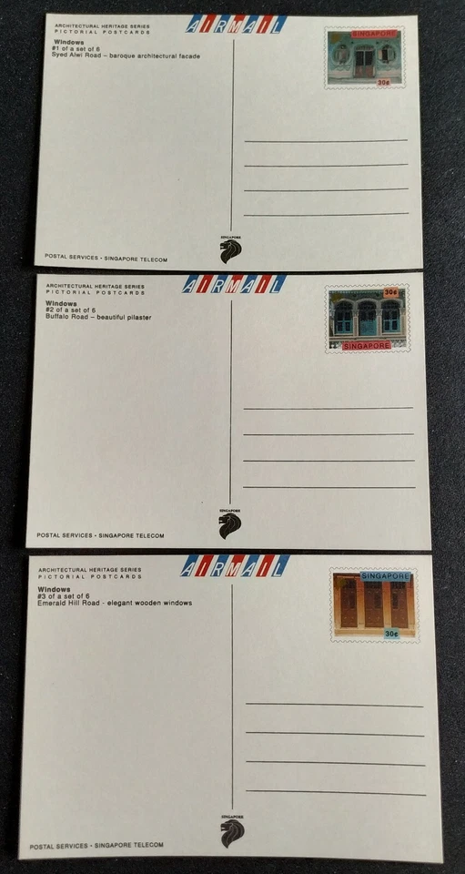 1990 Singapore Complete Set 12 Postcards Architectural Heritage Mint Unused  - Image 3 of 4