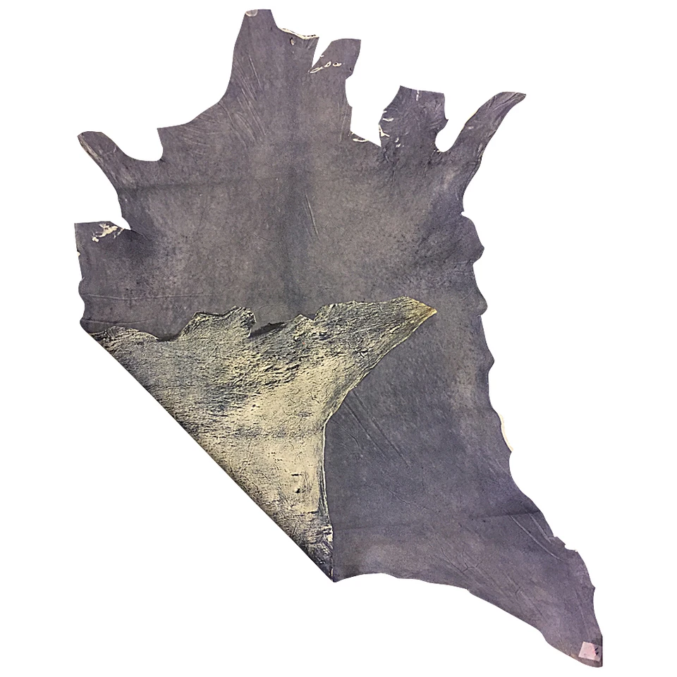 Blue Suede Genuine Leather Hides Upholstery Fabric Gift Crafting Thin Material - Image 2 of 4