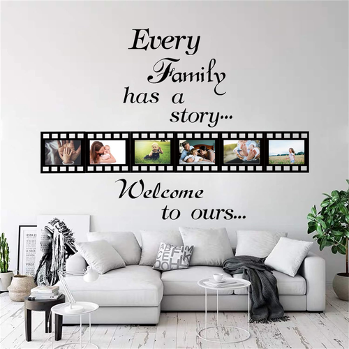 Every Family Has a Story,Family Wall Stickers Decor for Living Room,Contains 6 P