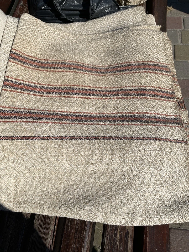 linen Handwoven Handmade 100% Pure Hemp Fabric textile natural, sold per meter - Image 3 of 4