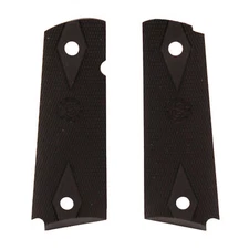 Hogue 1911 Government Model Checkered Grip Panels-Black Rubber-45010