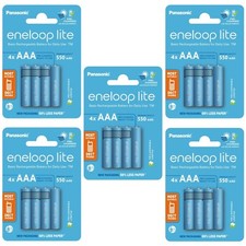 20 x Panasonic eneloop lite AAA 500mAh NiMH Rechargeable Batteries Charged DECT 2.31 per battery