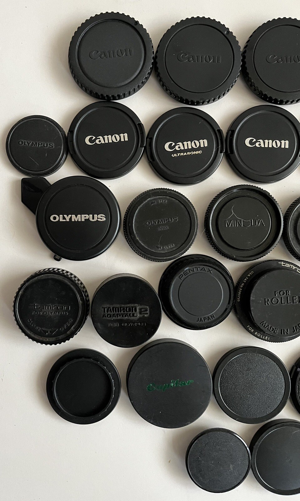 Job Lot Camera Body & Lens Caps, Canon, Minolta, Olympus, Pentax, Nikon