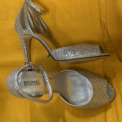 Michael Michael Kors Kimberly Ankle Strap Shimmer High Heel Sandals Size US  7.5 | eBay