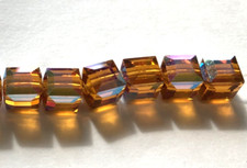 Swarovski Crystal Cubes 8mm 288 pc/FP Topaz AB 5601