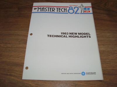 1982 September Chrysler Master Tech New Model Technical Highlights Booklet PWIO