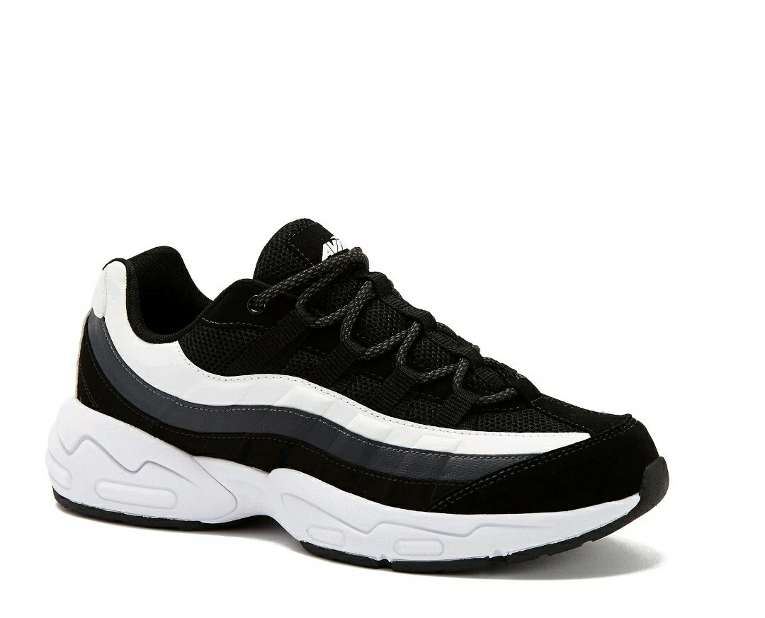 *NEW MEN AVIA ZAYNE ENDURO COMFORT BLACK WHITE LIGHTWEIGHT RUNNING SHOES SNEAKER