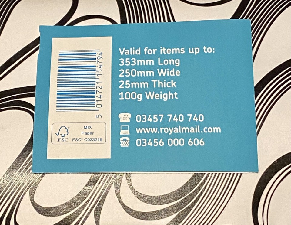 5 Books of 4 Royal Mail Barcoded 1st Class Large Letter Stamps New