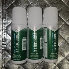 Biofreeze Roll-On/ Pain Relief & Sore Muscles Lot Of 3