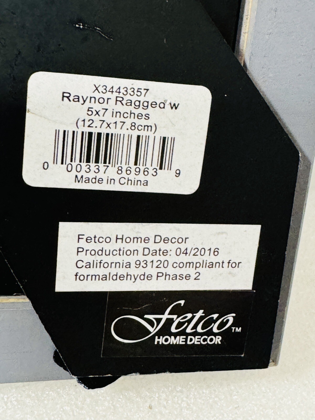 Gray Wood Picture Frame Fetco 5 x 7 See Defect ***On Back In Pictures