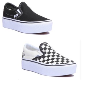 vans platform slip on trainers in checkerboard