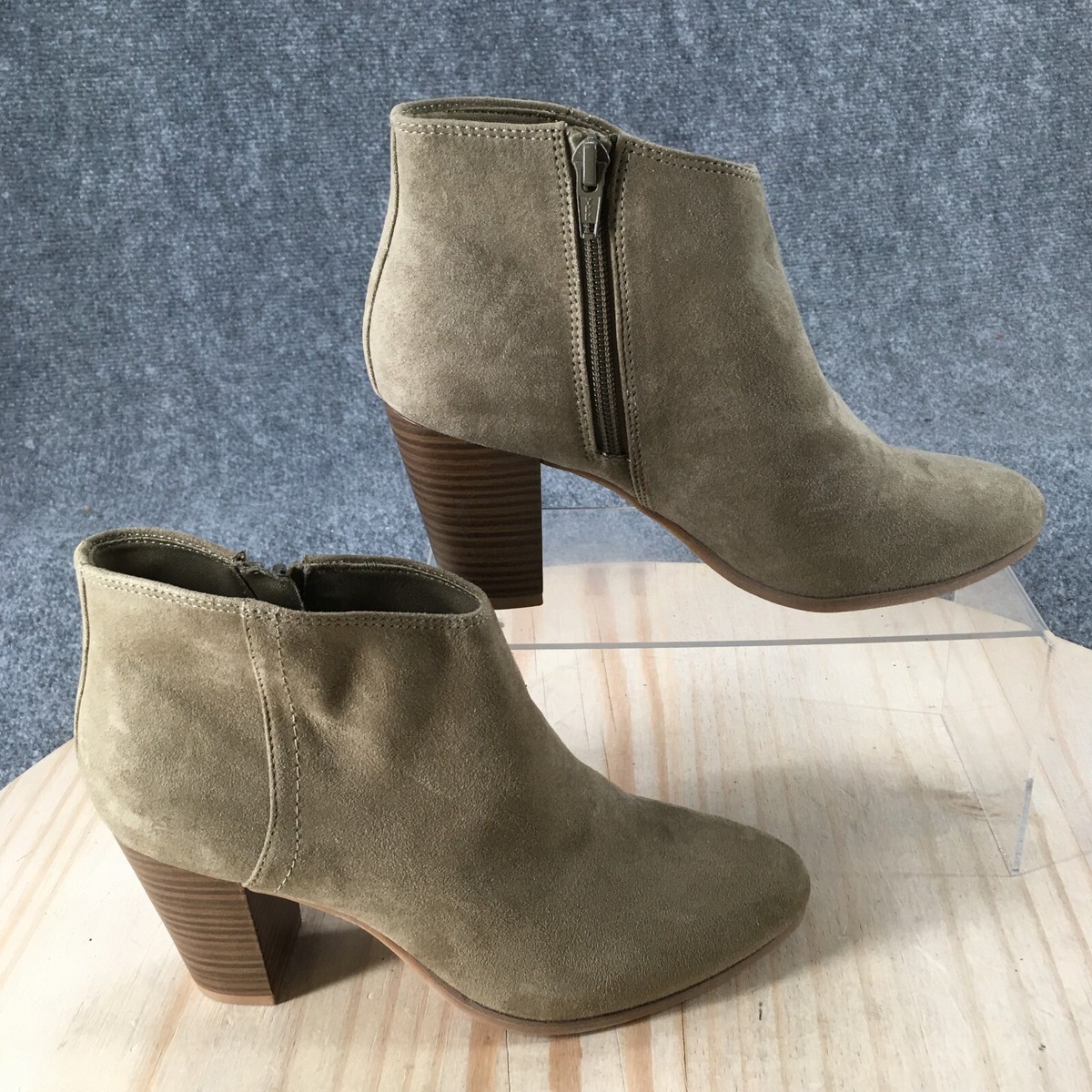 Old Navy Boots Womens Ankle Booties Heels Casual Green Fabric