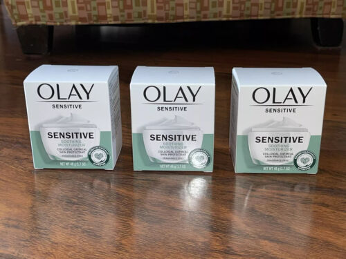OLAY SENSITIVE 3 x 1.7 OZ SOOTHING MOISTURIZER Colloidal Oatmeal Skin Protectant