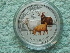 2015 Australian Silver Lunar Series II Colorized Goat 1/2 oz BU (from roll)
