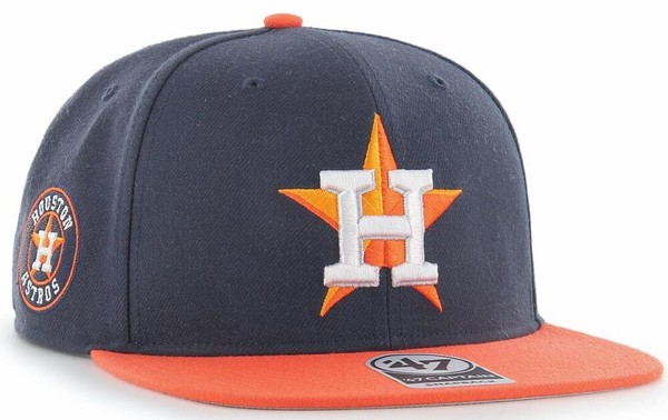 47 Brand Houston Astros Sure Shot Sidepatch 2 Tone Captain Snapback Cap Mlb-image