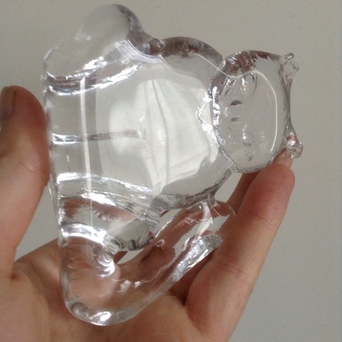 Vtg Clear Kosta Katt Boda Zoo Small 3.5” Bertil Vallien Flat Back Glass Cat 1975 - Picture 18 of 22