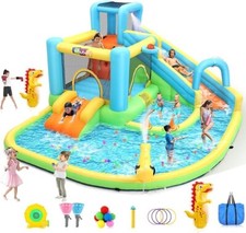 Fun Bounce House with Water Slides for Kids, Blow Up Water Slides For Backyard  