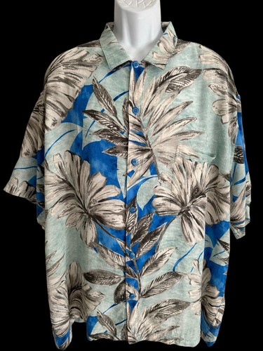 Jams World Mens Shirt Hawaiian Button Shirt Blue Tropical VTG 90s Camp XXL