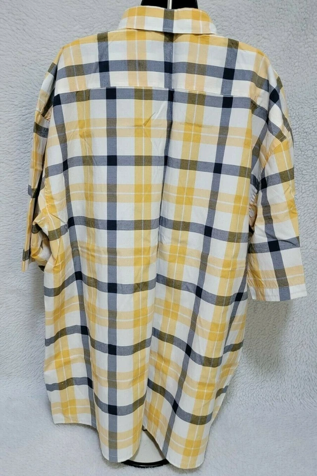 Camisa Jordan Craig Para Hombre Talla 3XL XXXL 3X Grande Azul Amarillo Blanco A Cuadros Foto 4 de 4