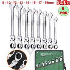 Flexible Ratchet Spanner Wrench Set Metric Flexi Combi Ratcheting Spanner 8-19mm