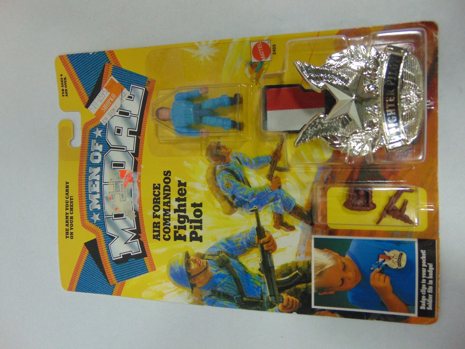 1988 MATTEL MEN OF MEDAL MOC ACTION FIGURE CLIP ON BADGE Gunner Air Force Comman 1988 MATTEL MEN OF MEDAL MOC ACTION FIGURE CLIP ON BADGE Gunner Air Force Comman