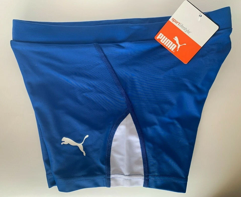 ¡NUEVO! Pantalones Cortos de Compresión para Mujer PUMA [S] Correr/Yoga/Gimnasio/Pista-Real/Blanco Foto 2 de 2