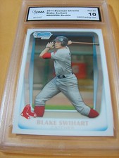 BLAKE SWIHART RED SOX  2011 BOWMAN CHROME ROOKIE RC #BDPP86 GRADED 10