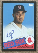 2020 Topps 1985 Black Border Autograph Darwinzon Hernandez /199 Red Sox #85A-DHA