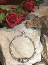 Thailand 925 Sterling Silver Ball Bead Beaded Bracelet 6 3/4", 8.8g