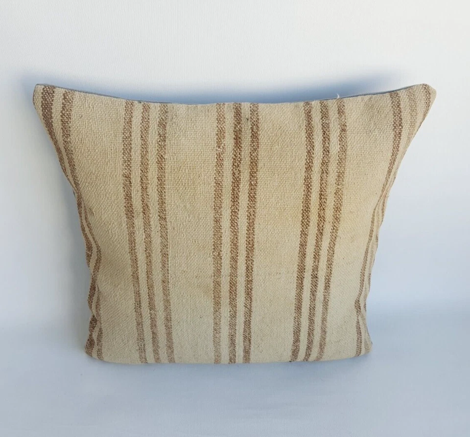 Kilim Pillow Cover, 20x20 in Decorative Sofa Cushion, Handmade Boho Pillow - Image 2 of 4