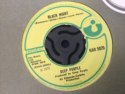 Deep Purple Black Night / speed king 7 inch vinyl record