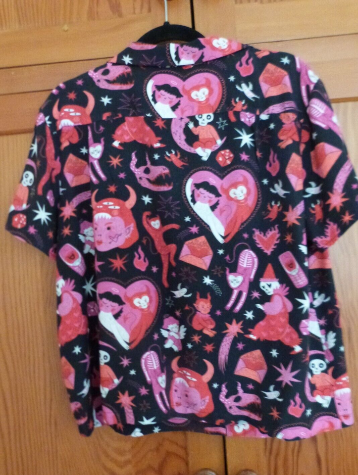 Dangerfield Black Friday Devil and Angel Ladies Blouse size 12 eBay
