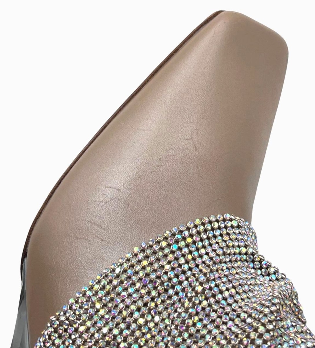 $1635 Benedetta Bruzziches Women Beige Virginia Crystal