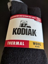 Kodiak Thermal Wool Blend Crew Socks 3 Pack Mens Shoe Size 7-12