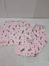 PJ Salvage Blush Woof For Love L/S Knit Pajama Set Sz Lg AM30