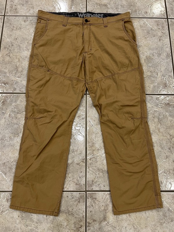 Wrangler ATG Pants Mens 40X30 Brown All Terrain Gear Stretch Canvas Work Utility