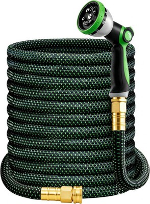 HBlife 100ft Garden Hose, Non Expandable Garden Hose with 10 Function Sprayer No