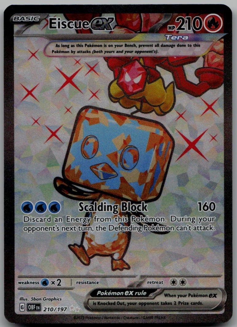 Eiscue ex Holo 210/197 Ultra Rare Obsidian Flames LP Pokemon